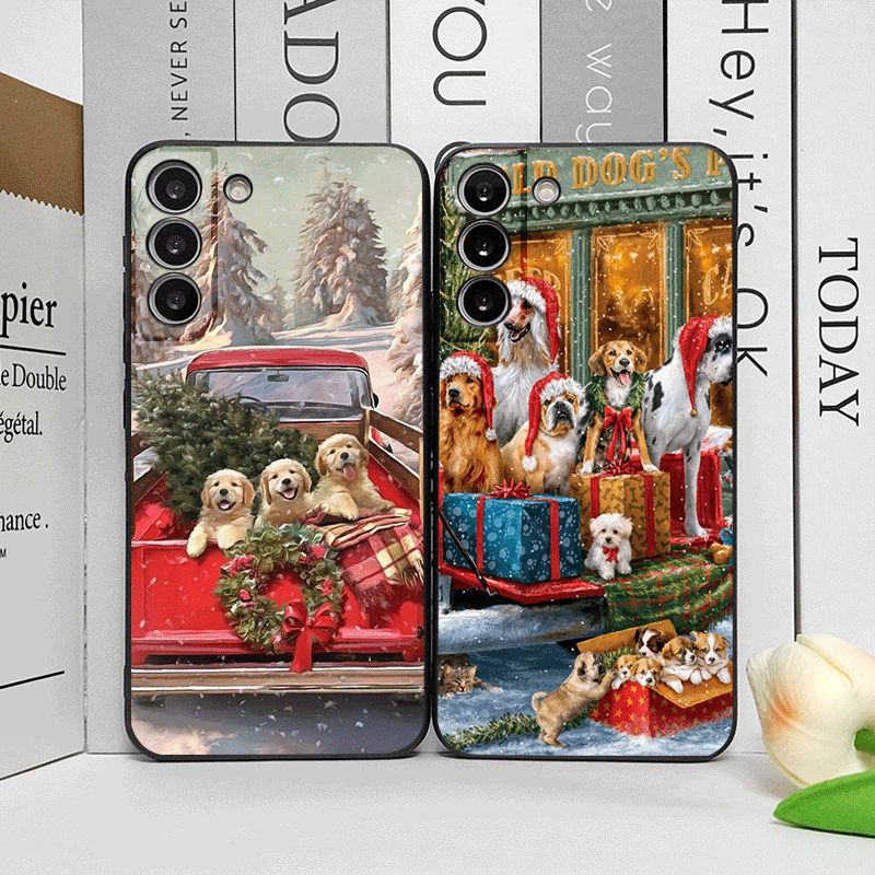 Phone Cases Motorola - Рождественские грузовики с рисунком собаки, чехол