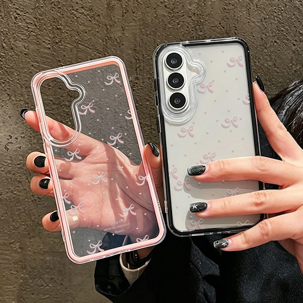 Phone Cases With Camera Cover - Милый розовый чехол с бантом для
