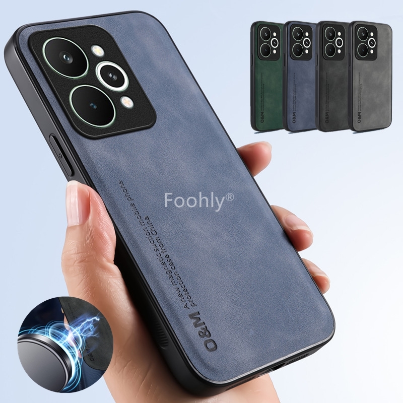 Phone Cases Realme - Магнитный чехол из нубука для Realme