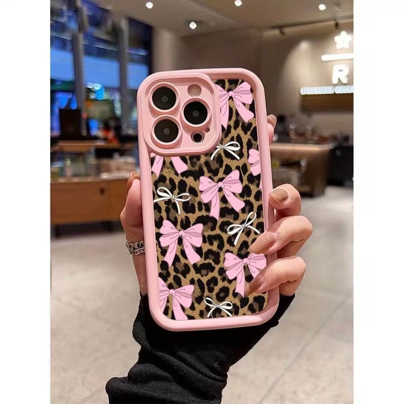 Phone Cases Iphone 17 Pro - Противоударный чехол-бампер с леопардовым принтом и