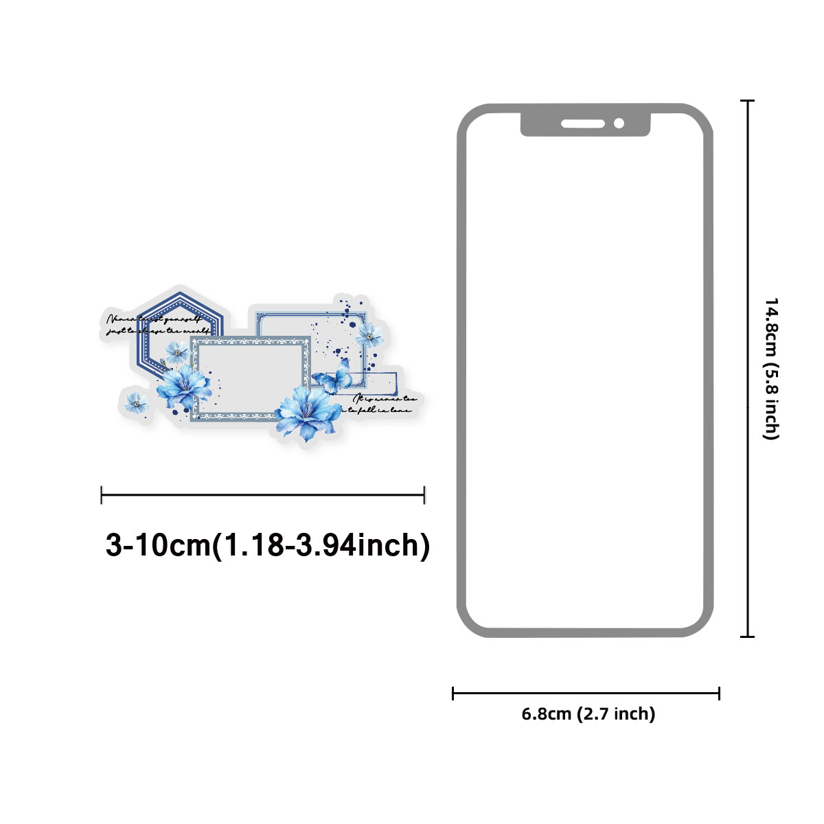 10 шт. синие наклейки с цветоч – обзор и цена Phone Cases Kids
